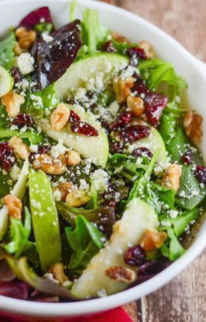 Salad with avocado walnut and gorgonzola summer recipe